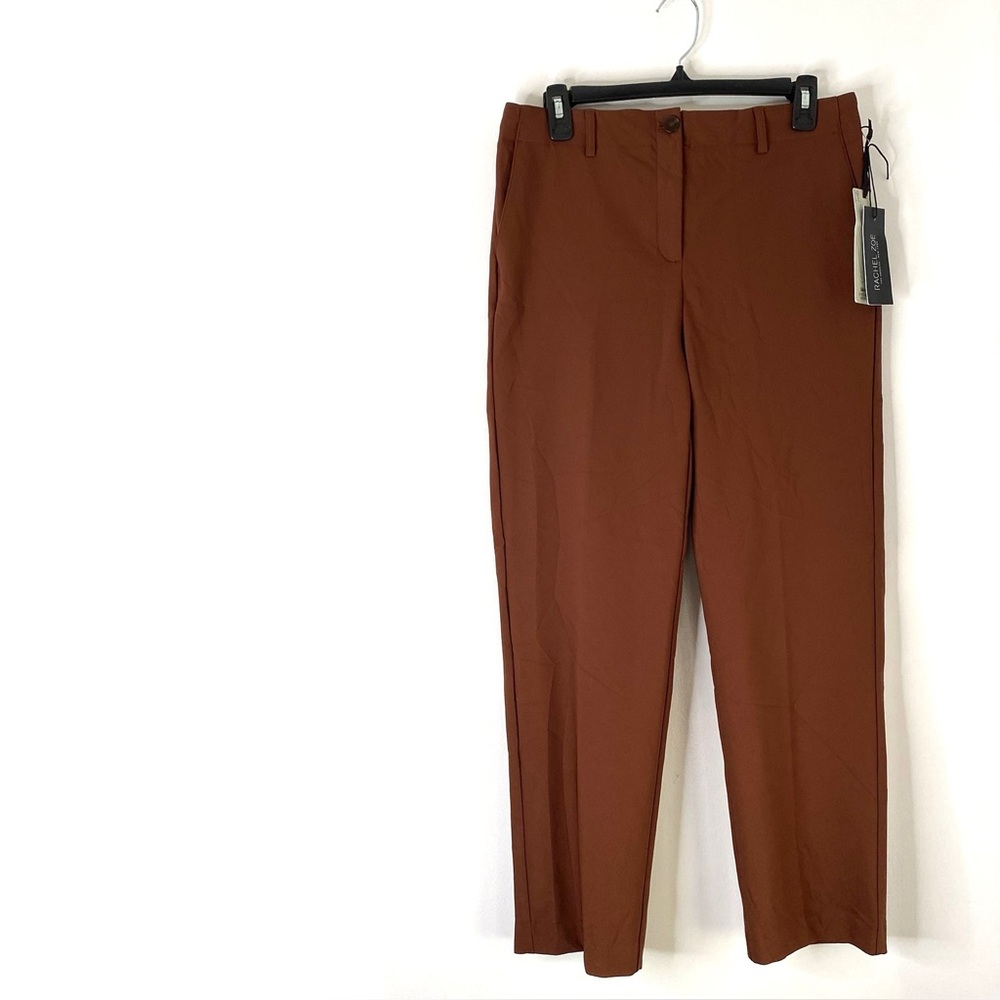 Rachel Zoe High Rise Slim Leg Brown Trouser Dress Pants NWT Tailored Career Chic